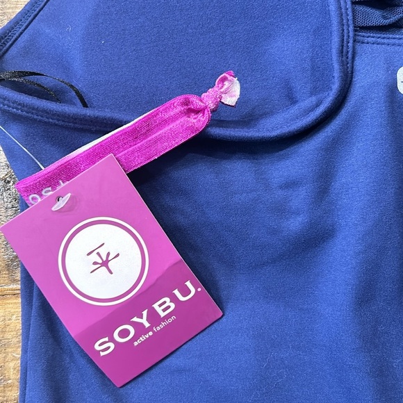 Soybu Paschi Tank Top Women's Medium Catalina Navy Racerback Built in Bra NWT - Picture 7 of 11